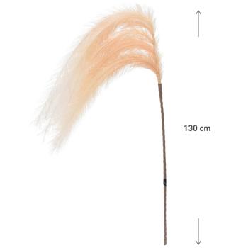 Preview: Decorazione illuminata 6 piume, decorazione di piume con LED e funzione timer, beige, 130 cm