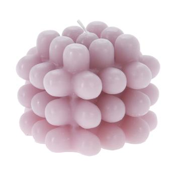 Candela a bolle, viola, candela decorativa, 8 x 8 x 6,5 cm