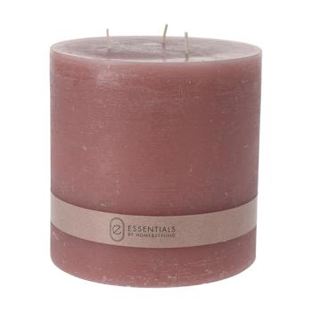 Candela a più stoppini, rosa, candela a colonna con 3 stoppini, 14 x 14 cm