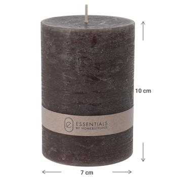 Preview: Candela a colonna grigia, Ø 7 x altezza 10 cm