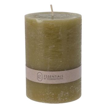 Candela a colonna oliva, Ø 7 x altezza 10 cm