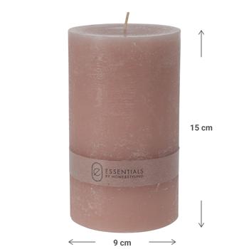 Preview: Candela a colonna rosé, Ø 9 x altezza 15 cm