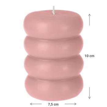 Preview: Candela decorativa Donut, rosa, Ø 7,5 x 10 cm