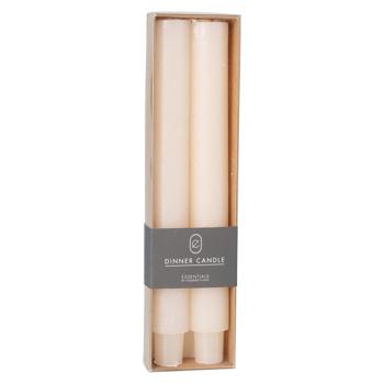 Set di 2 candele a bastoncino per portacandele, candele fini, bianco, 3 x 25 cm