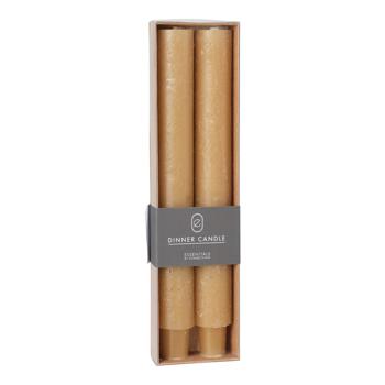 Set di 2 candele a bastoncino per portacandele, candele nobili, ocra, 3 x 25 cm