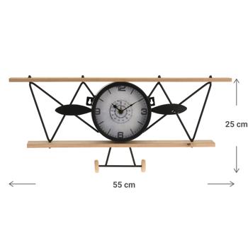 Preview: Airplane clock, wall clock, 55 x 25 cm