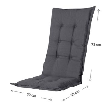 Preview: Komfortable Hochlehner-Auflage: weiches Gartenstuhlkissen, grau, 123x50cm, UV-Schutz–Gemütliches Sitzen & langlebige Qualität für Ihre Gartenmöbel