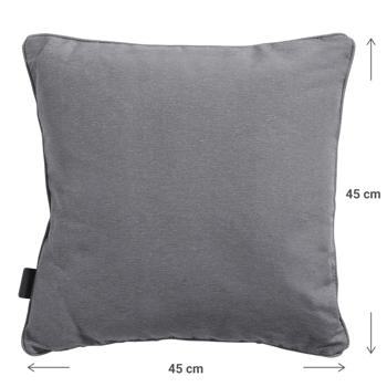 Preview: Coussin décoratif d’extérieur, coussin de jardin confortable, gris, 45 x 45 x 10 cm