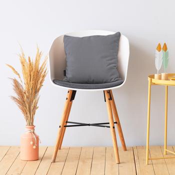 Preview: Coussin décoratif d’extérieur, coussin de jardin confortable, gris, 45 x 45 x 10 cm