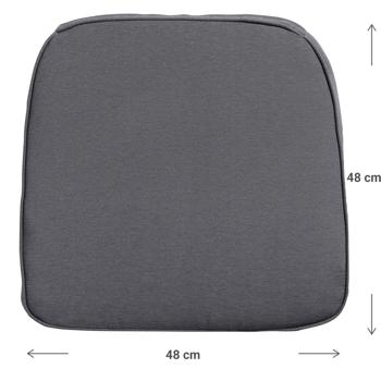 Preview: Coussin de chaise extérieur 48x48cm gris - Anti-UV - Confortable & agréable au toucher - Durable, 70% matières recyclées - Fabriqué en Europe