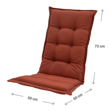 Preview: Extra-Komfort Hochlehner-Auflage, 123x50cm, Terra – Weiches Gartenstuhlkissen, UV-Schutz gegen Verblassen, Made in Europe