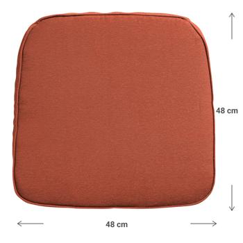 Preview: Cuscino per sedia da esterno, cuscino confortevole e accogliente, terra, 48 x 48 cm