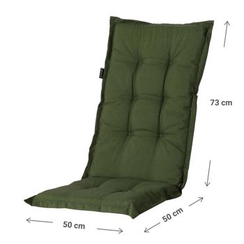Preview: Coussin Fauteuil Jardin Haut Dossier - Confort Optimal, Attaches, Recyclé, UV - Vert 123x50cm - Résistant & Durable