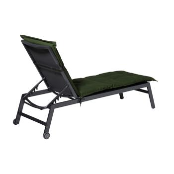 Preview: Coussin de bain de soleil moelleux - Confortable, vert 200x65 cm - Résistant UV, durable, 70% matières recyclées - Jardin, terrasse, balcon