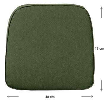 Preview: Cuscino per sedia da esterno, cuscino accogliente e confortevole, verde, 48 x 48 cm
