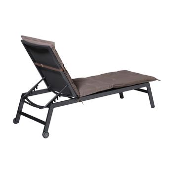 Preview: Coussin Bain de Soleil Moelleux - Protection Anti-UV, Attaches, Confort Optimal - Taupe 200x65 cm - Matières Recyclées