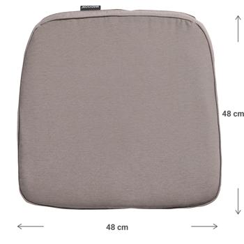 Preview: Outdoor chair cushion, comfortable and cozy seat cushion, taupe, 48 x 48 cm