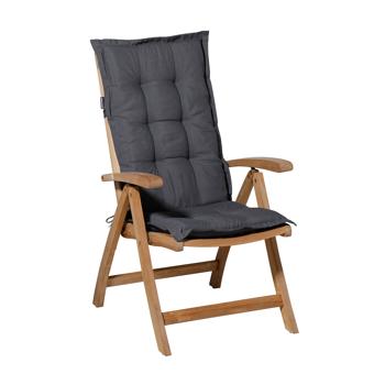 Preview: 2-piece comfortable high-back cushion: soft garden chair cushion, gray, 123x50cm, UV protection-Comfortable seating & durable quality for your garden furniture