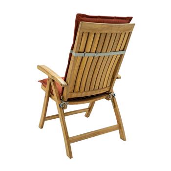 Preview: set of 2 extra-comfort high-back cushions, 123x50cm, Terra - Soft garden chair cushion, UV protection against fading, Made in Europe