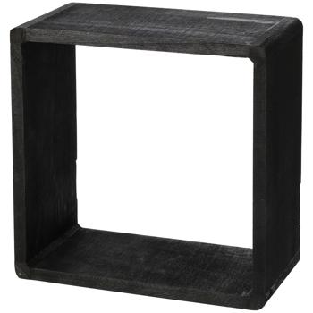 Preview: Set di 3 mensole sospese, nero, quadrato, cubo per mensole