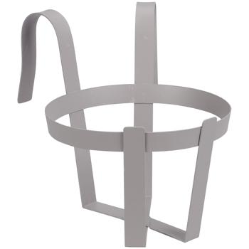 Preview: Metal flower pot holder, hanging railing planter, gray, Ø 20 x 19.5 cm