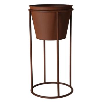 Preview: Supporto per vasi da fiori in metallo, set di 2 supporti per piante. ruggine, 2 dimensioni