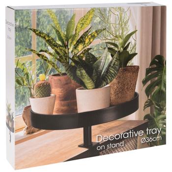 Preview: Klemm-Tisch Rund Schwarz Ø36cm - Flexibler Beistelltisch zum Anklemmen für Balkon & Tisch - Metall, wetterbeständig, bis 6.5cm Plattenstärke