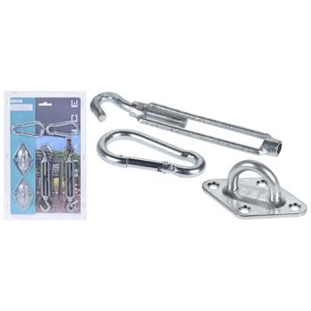 Preview: Shade Sail Mounting Kit, 6-piece, Sunshade Tensioning Set