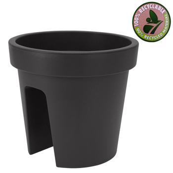 Preview: Balcony flower pot round, anthracite, gel pot, Ø 28 cm