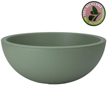 Preview: Pflanzschale Grün Ø 40 cm - Stilvolle runde Blumenschale für Innen- & Aussenbereich - Robust, langlebig, 100% recycelbar aus Kunststoff