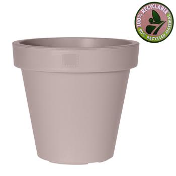 Preview: Blumentopf rund braun-grau - Pflanztopf 100% recycelbar - Ø 30cm - Polypropylen - robust langlebig - für Innen- & Aussenbereich stapelbar