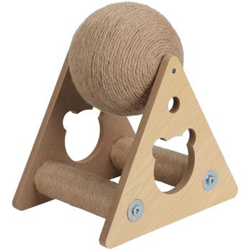 Palla da grattare per gatti su supporto in legno, palla da grattare, 26 x 19 x 29 cm