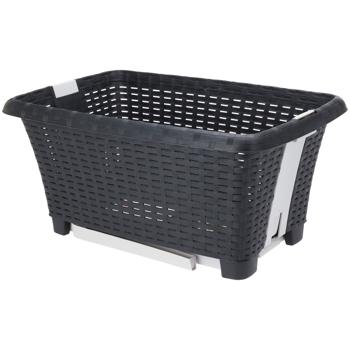 Folding laundry basket with legs, anthracite/grey, 60 x 40 x 58 cm - plastic laundry rack, ergonomic & space-saving