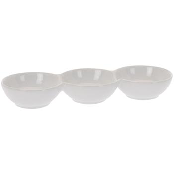 Snack-Schalen-Set 3-teilig - Edle Porzellan Apéro-Schalen für Nüsse, Chips & Trockenfrüchte - Ideal für Filmabende & Partys - 23x7.6x3.3cm