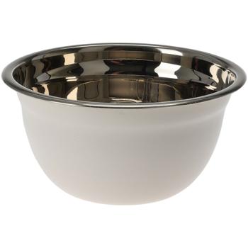 Küchenschüssel Edelstahl rund - Robust & Spülmaschinenfest - Zum Kochen, Backen & Servieren von Speisen - Weiss, 750 ml - Ø 15x7 cm - Zeitloses Design
