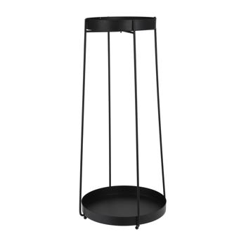 Preview: Set portavasi in metallo – 2 supporti rotondi per piante neri – 2 dimensioni (46/56 cm) per una decorazione elegante – esposizione flessibile dei fiori