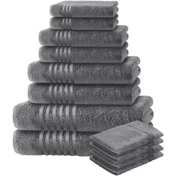 set di asciugamani Casativo da 8 pezzi, bagno, doccia e mani, antracite + 4 flanelle in omaggio