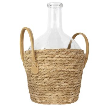 Vaso con coperchio in erba marina, bottiglia Deco, Ø 20 x H 31 cm