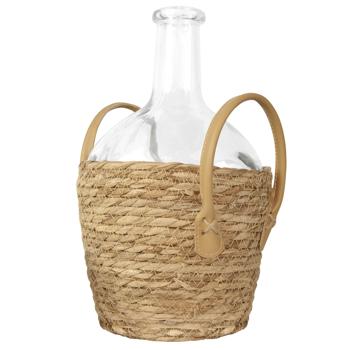 Preview: Vaso con coperchio in erba marina, bottiglia Deco, Ø 20 x H 31 cm