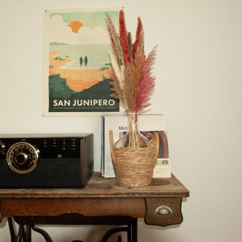 Preview: Vaso con coperchio in erba marina, bottiglia Deco, Ø 20 x H 31 cm