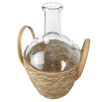 Preview: Vaso con coperchio in erba marina, bottiglia Deco, Ø 20 x H 31 cm