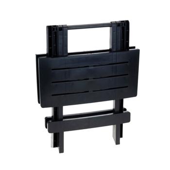 Preview: Table de camping mobile pliante - Légère & robuste pour pique-niques, jardin, balcons - 43x45x50 cm, noire - Facile à nettoyer/ranger