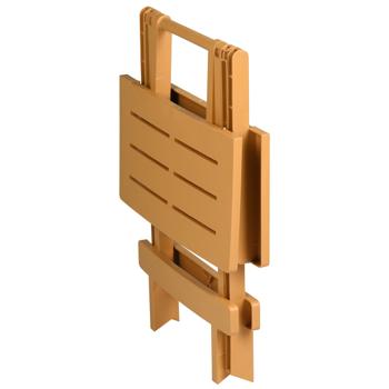 Preview: Klappbarer Beistelltisch - Garten, Balkon & Camping - Robuster Kunststoff Polypropylen braun - 45x43x50 cm - Wetterfest & Platzsparend