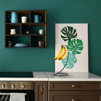 Preview: Porta banane in metallo, pratico appendino per banane con gancio, nero