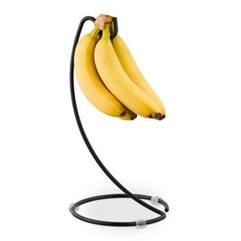Preview: Porta banane in metallo, pratico appendino per banane con gancio, nero