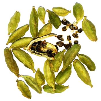 Preview: Spicebar Wilder Kardamom ganz bio - Handgesammelte Samenkapseln aus Indien - Exotisches Aroma für Kaffee, Chai Latte, Curry & Desserts - 50g