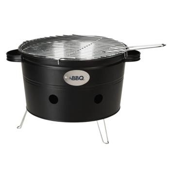 Preview: Barbecue a carbonella in metallo, barbecue da balcone con maniglie, nero opaco, argento, 34 x 20 cm Preview: Barbecue a carbonella in metallo, barbecue da balcone con maniglie, nero opaco, argento, 34 x 20 cm