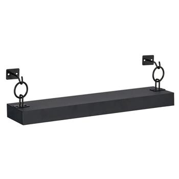 Preview: Lot de 2 étagères suspendues Industrial, étagères murales en bois et fer, chacune environ 13 x 48 x 12 cm