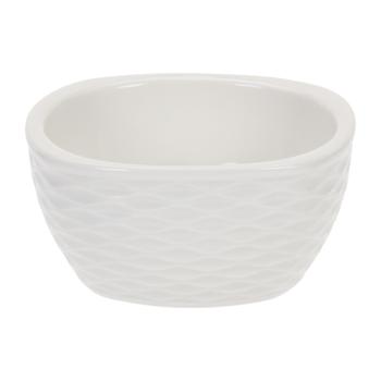 Preview: Servier-Set 3 Schalen Porzellan - Für Snacks Dips & Desserts - Ø 9,5 x H 4,5 cm Beige gerippt - Vielseitig einsetzbar - Hochwertig & dekorativ
