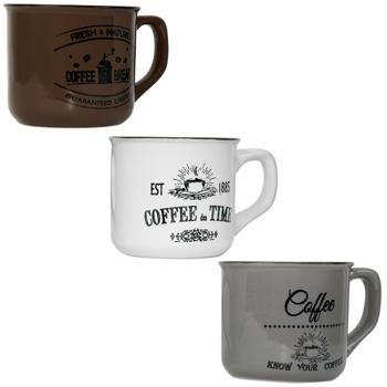 Preview: 3er-Set Steingut Tassen - Vintage Kaffeetassen für perfekten Kaffeegenuss - 180ml Fassungsvermögen - Spülmaschinenfest & Wärmeisoliert